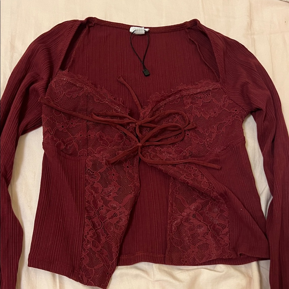 Garage Deep Red Textured Top